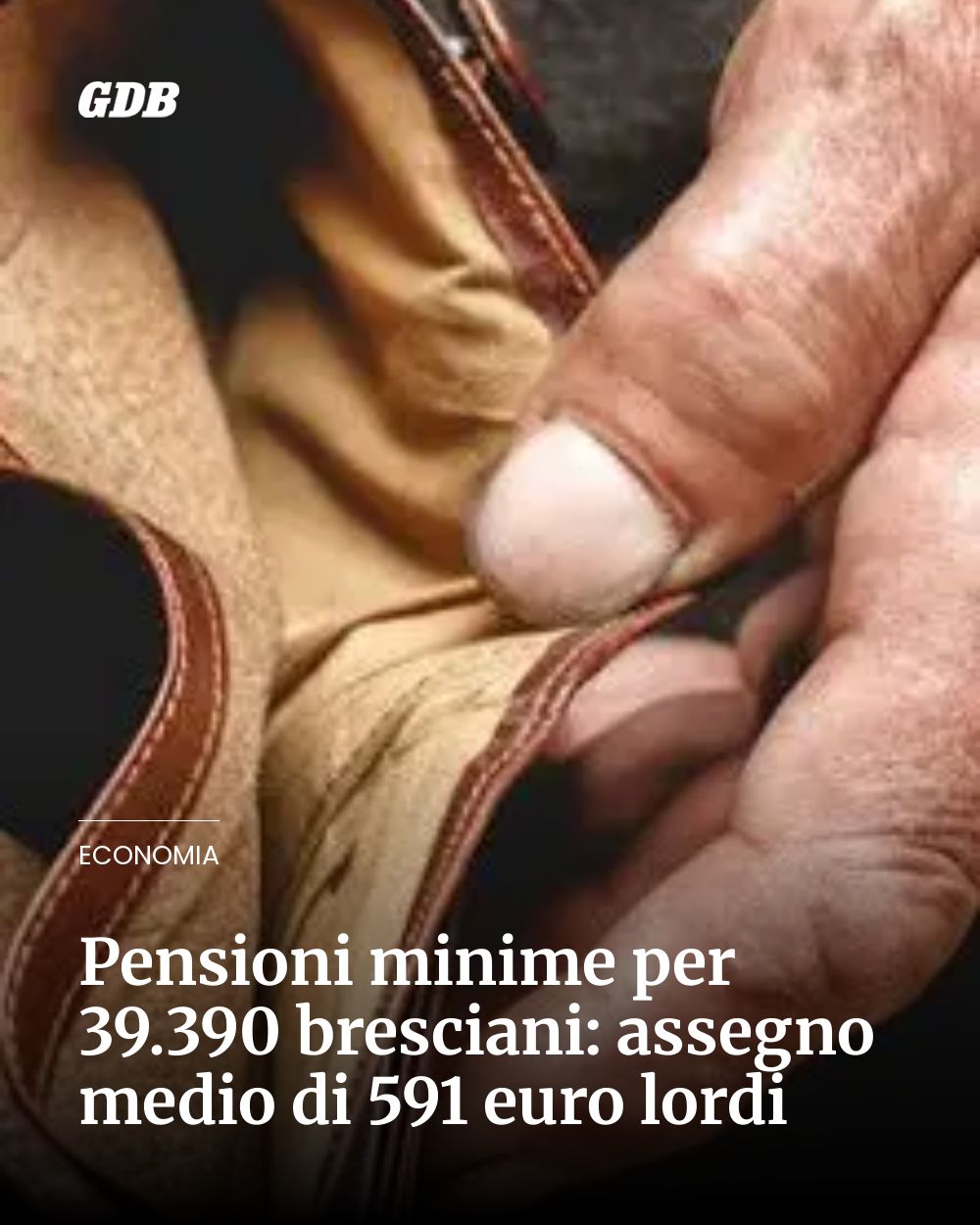 Post Instagram @giornaledibrescia: Pensioni minime per 39.390 bresciani: assegno medio di 591 euro lordi...