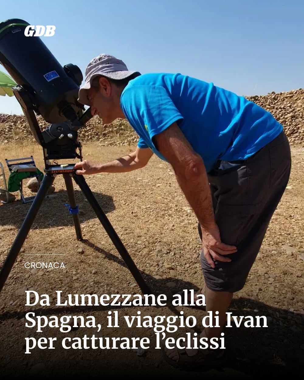 Post Instagram @giornaledibrescia: Da Lumezzane alla Spagna, il viaggio di Ivan per catturare l’eclissi...