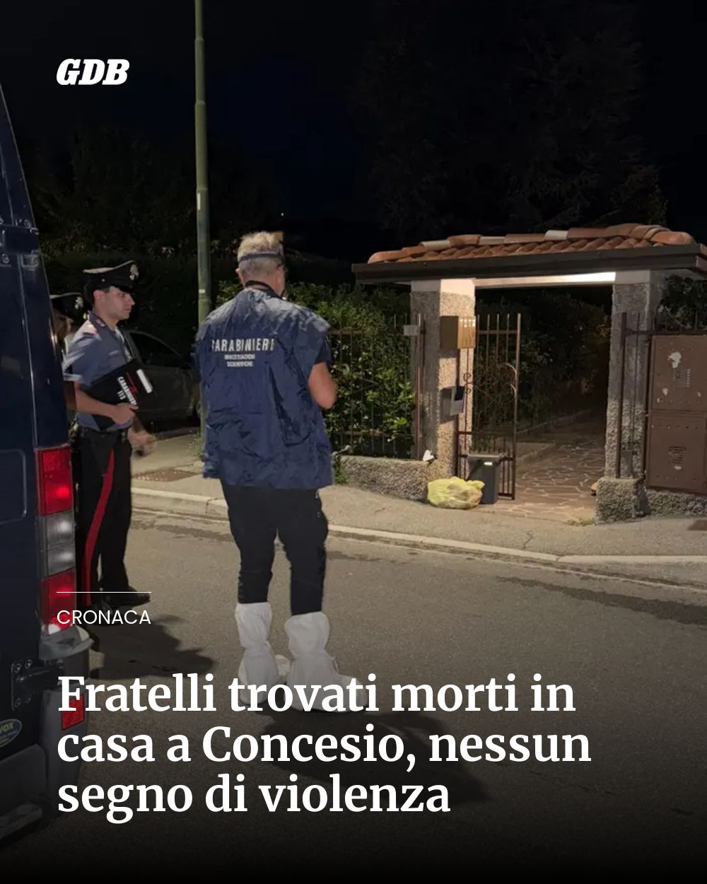 Post Instagram @giornaledibrescia: Fratelli trovati morti in casa a Concesio, nessun segno di violenza...