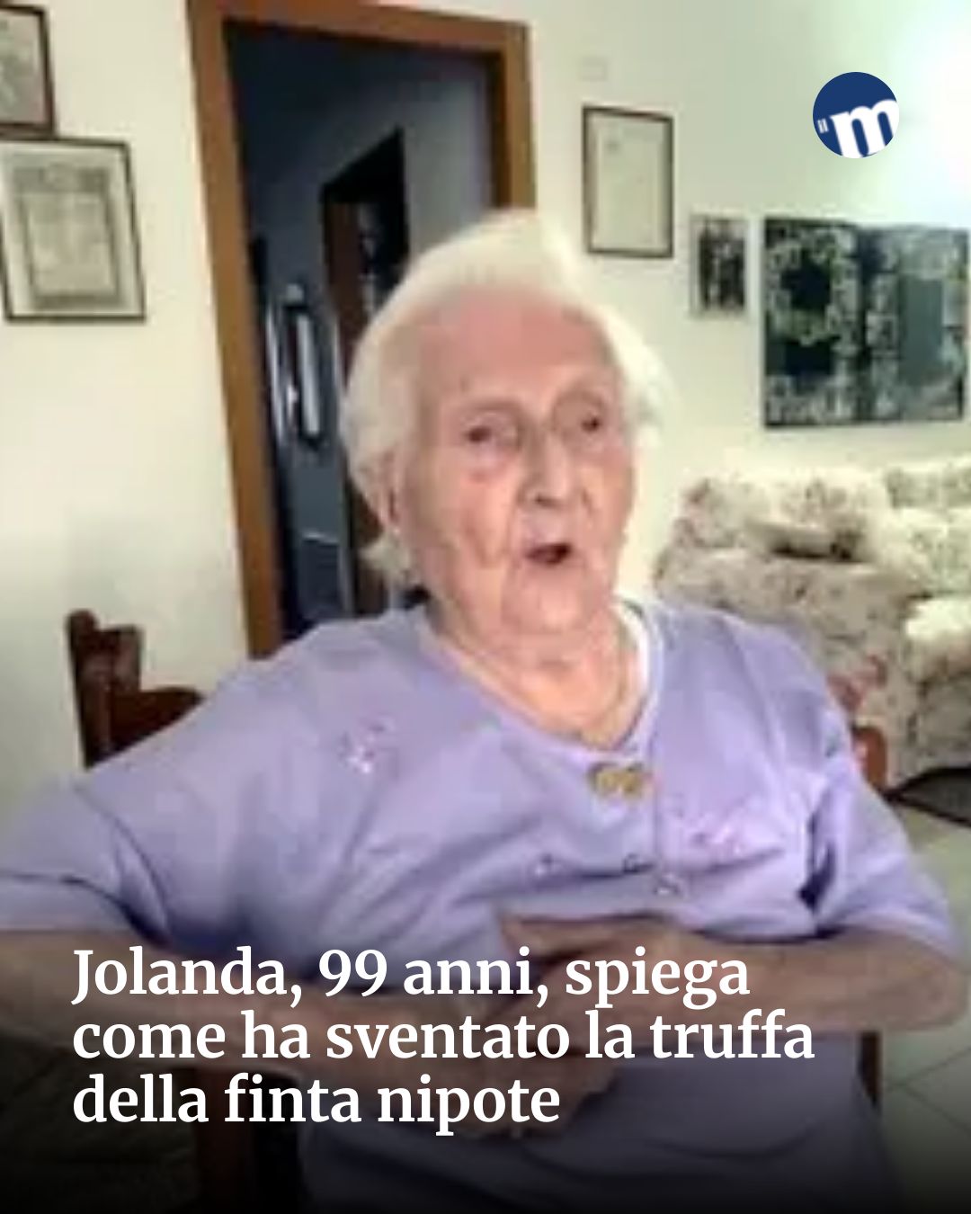 Post Instagram @socialbeat.test: Jolanda, 99 anni, spiega come ha sventato la truffa della finta nipote...