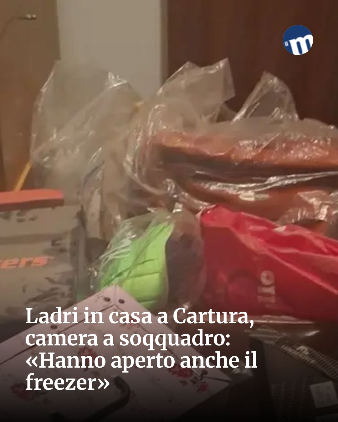 Post Instagram @socialbeat.test: Ladri in casa a Cartura, camera a soqquadro: «Hanno aperto anche il freezer»...