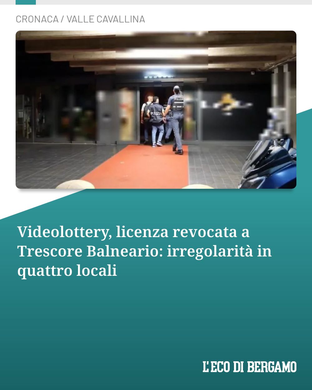 Post Instagram @ecodibergamo: Videolottery, licenza revocata a Trescore Balneario: irregolarità in quattro locali...