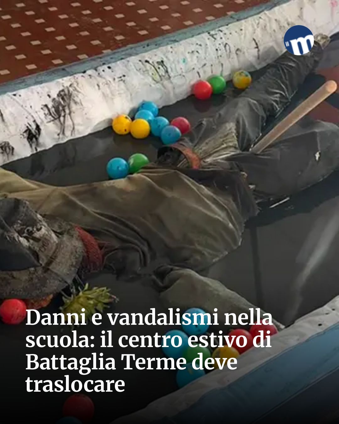 Post Instagram @socialbeat.test: Danni e vandalismi nella scuola: il centro estivo di Battaglia Terme deve traslocare...