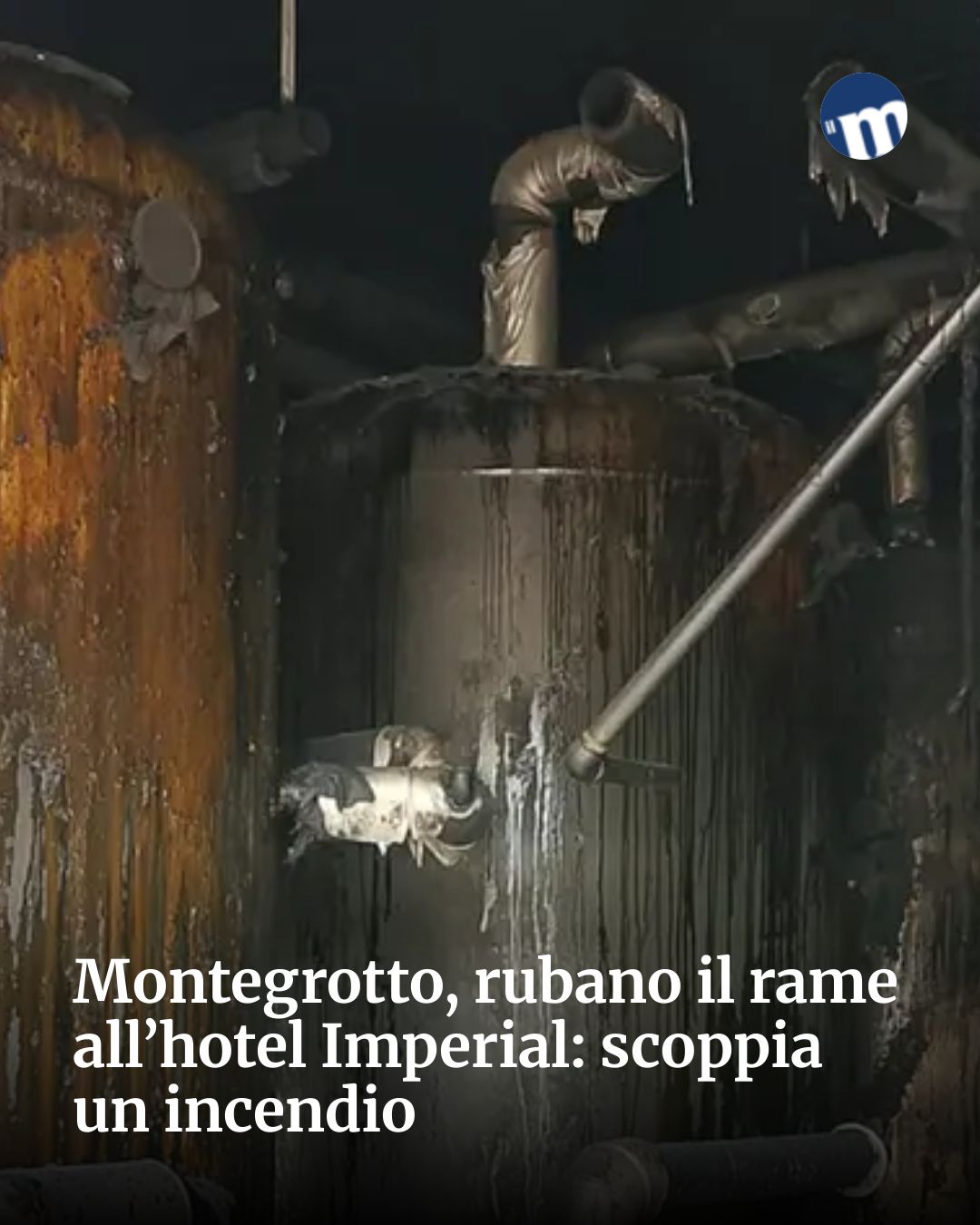 Post Instagram @socialbeat.test: Montegrotto, rubano il rame all’hotel Imperial: scoppia un incendio...
