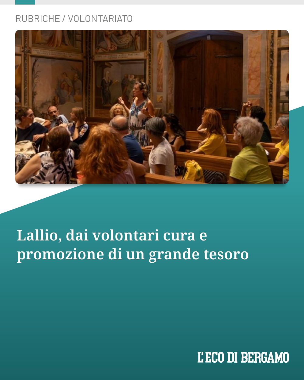 Post Instagram @ecodibergamo: Lallio, dai volontari cura e promozione di un grande tesoro...