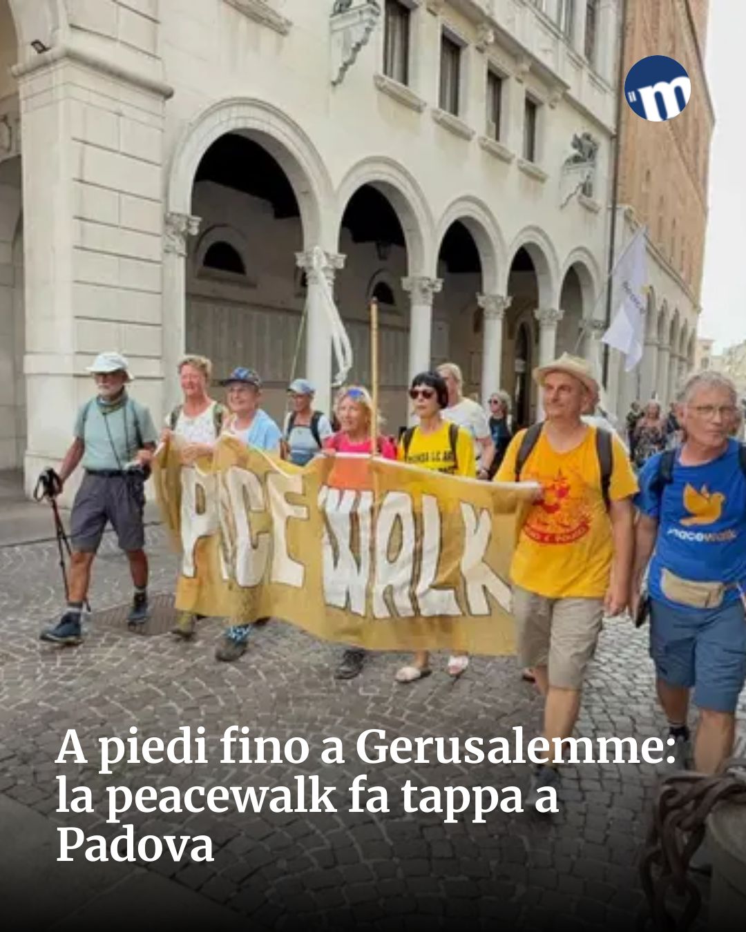 Post Instagram @socialbeat.test: A piedi fino a Gerusalemme: la peacewalk fa tappa a Padova...
