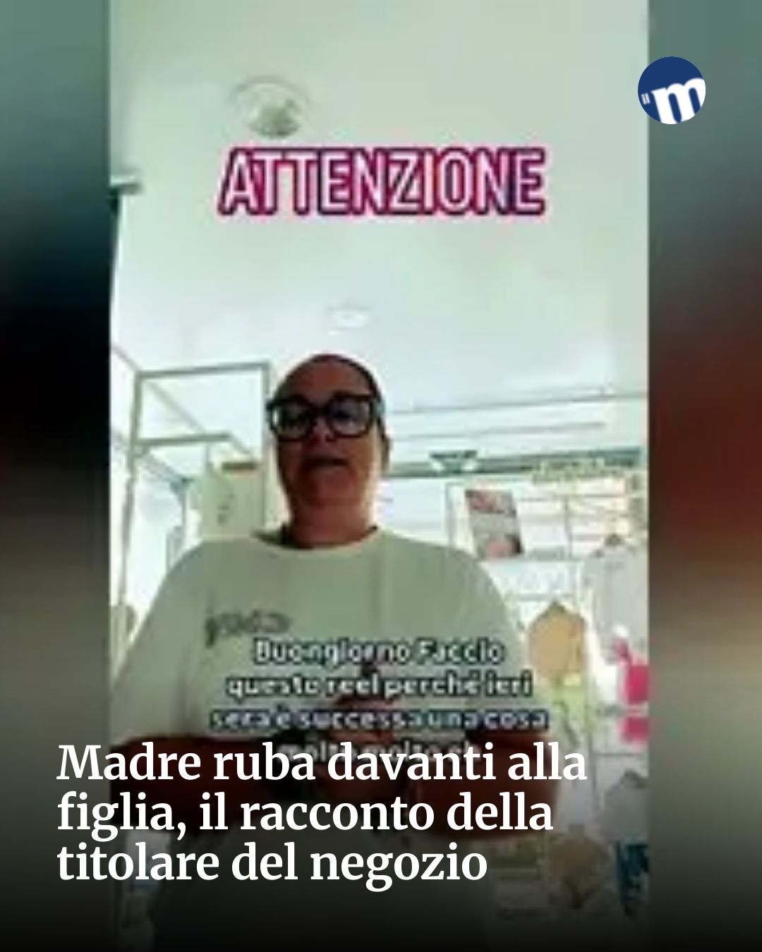 Post Instagram @socialbeat.test: Madre ruba davanti alla figlia, il racconto della titolare del negozio...