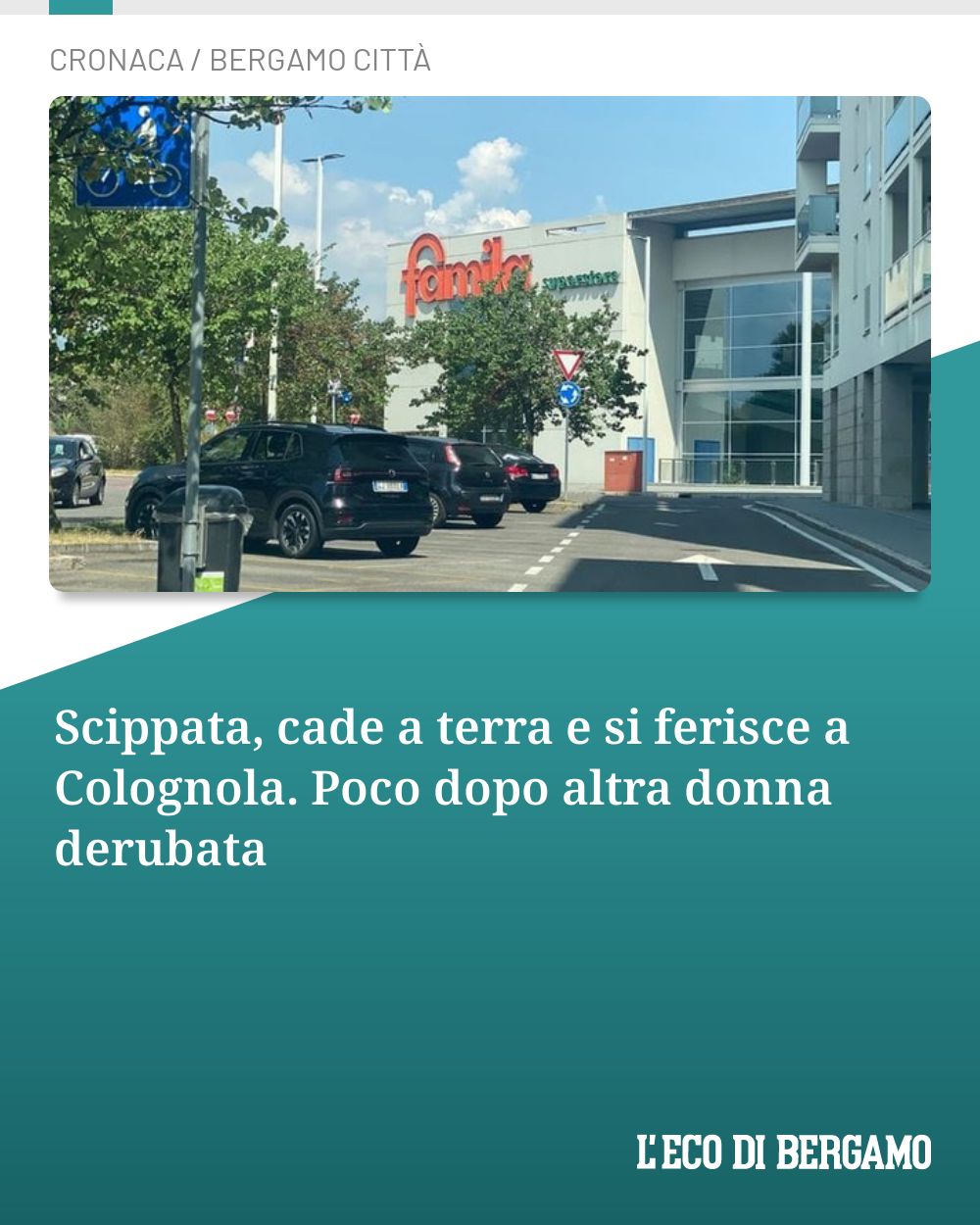 Post Instagram @ecodibergamo: Scippata, cade a terra e si ferisce a Colognola. Poco dopo altra donna derubata...