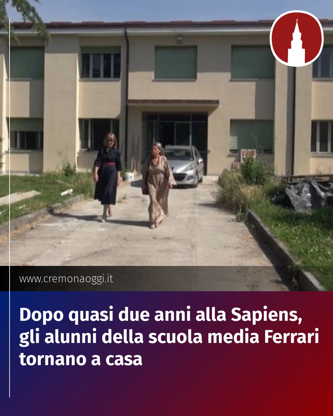 Post Instagram @Cremona_Oggi: Dopo quasi due anni alla Sapiens, gli alunni della  scuola media Ferrari tornano a casa...