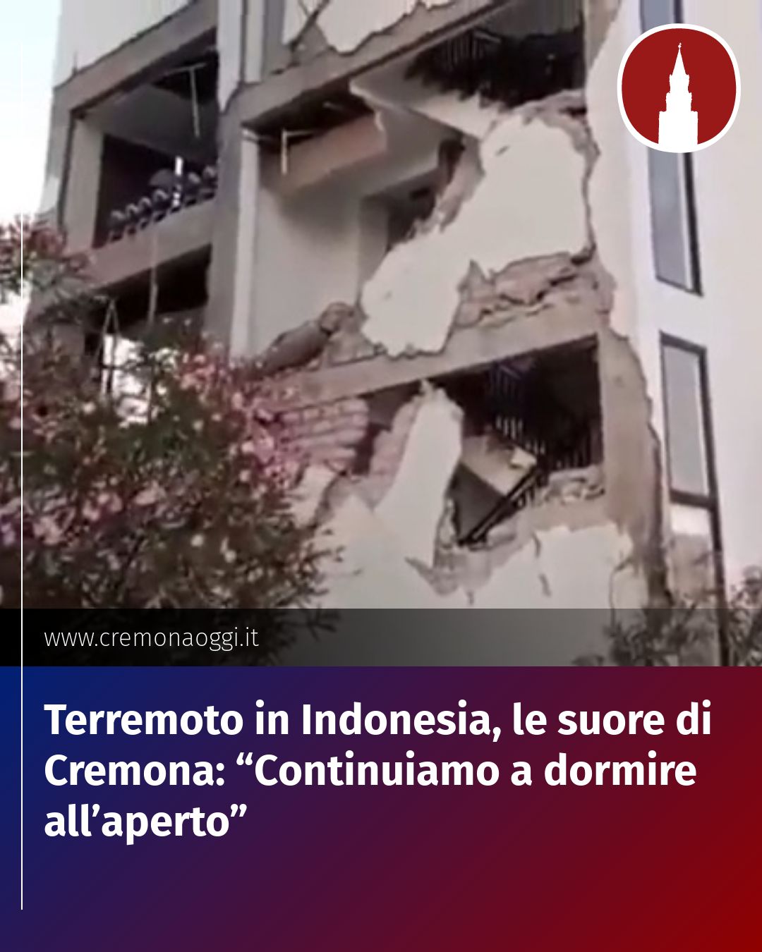 Post Instagram @Cremona_Oggi: Terremoto in Indonesia, le suore di Cremona: “Continuiamo a dormire all’aperto”...