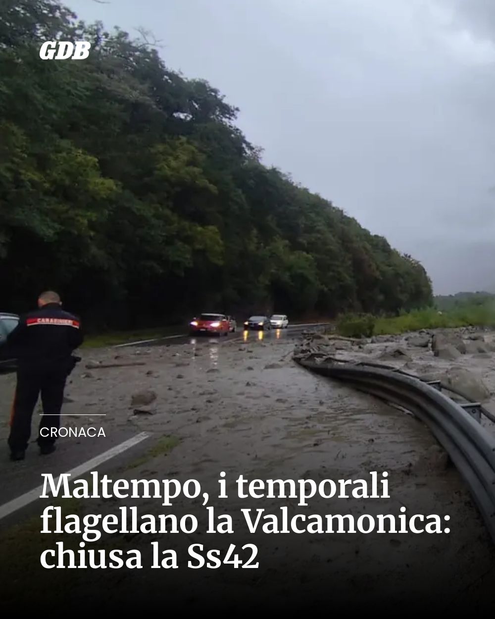 Post Instagram @giornaledibrescia: Maltempo, i temporali flagellano la Valcamonica: chiusa la Ss42...