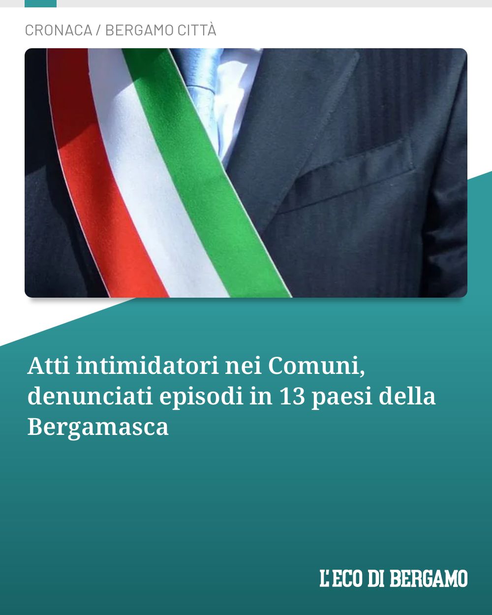 Post Instagram @ecodibergamo: Atti intimidatori nei Comuni, denunciati episodi in 13 paesi della Bergamasca...