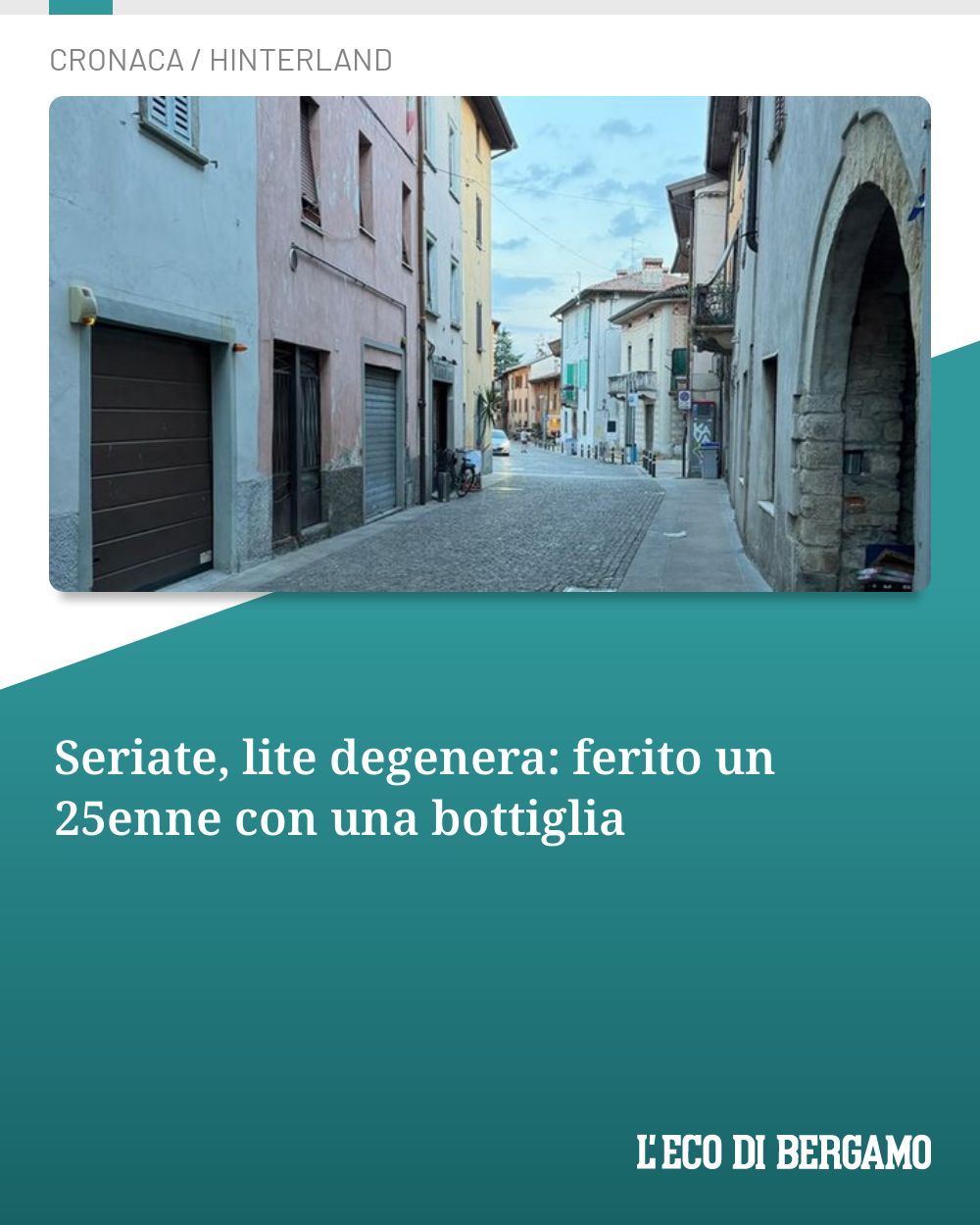Post Instagram @ecodibergamo: Seriate, lite degenera: ferito un 25enne con una bottiglia...