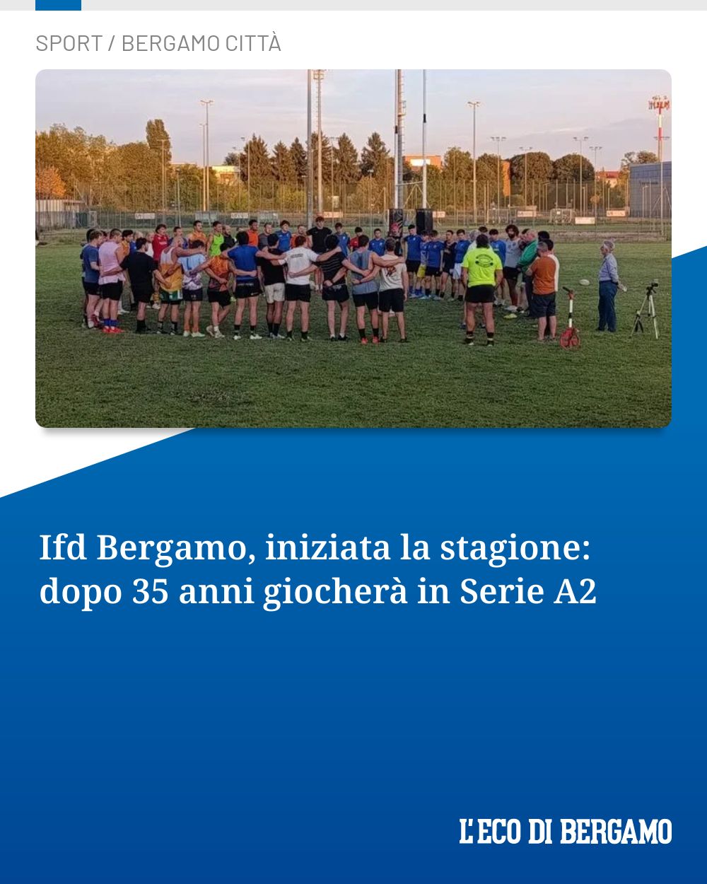 Post Instagram @ecodibergamo: Ifd Bergamo, iniziata la stagione: dopo 35 anni giocherà in Serie A2...