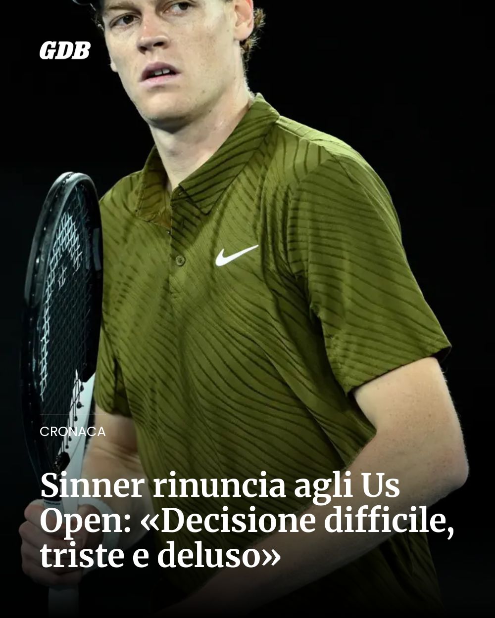 Post Instagram @giornaledibrescia: Sinner rinuncia agli Us Open: «Decisione difficile, triste e deluso»...