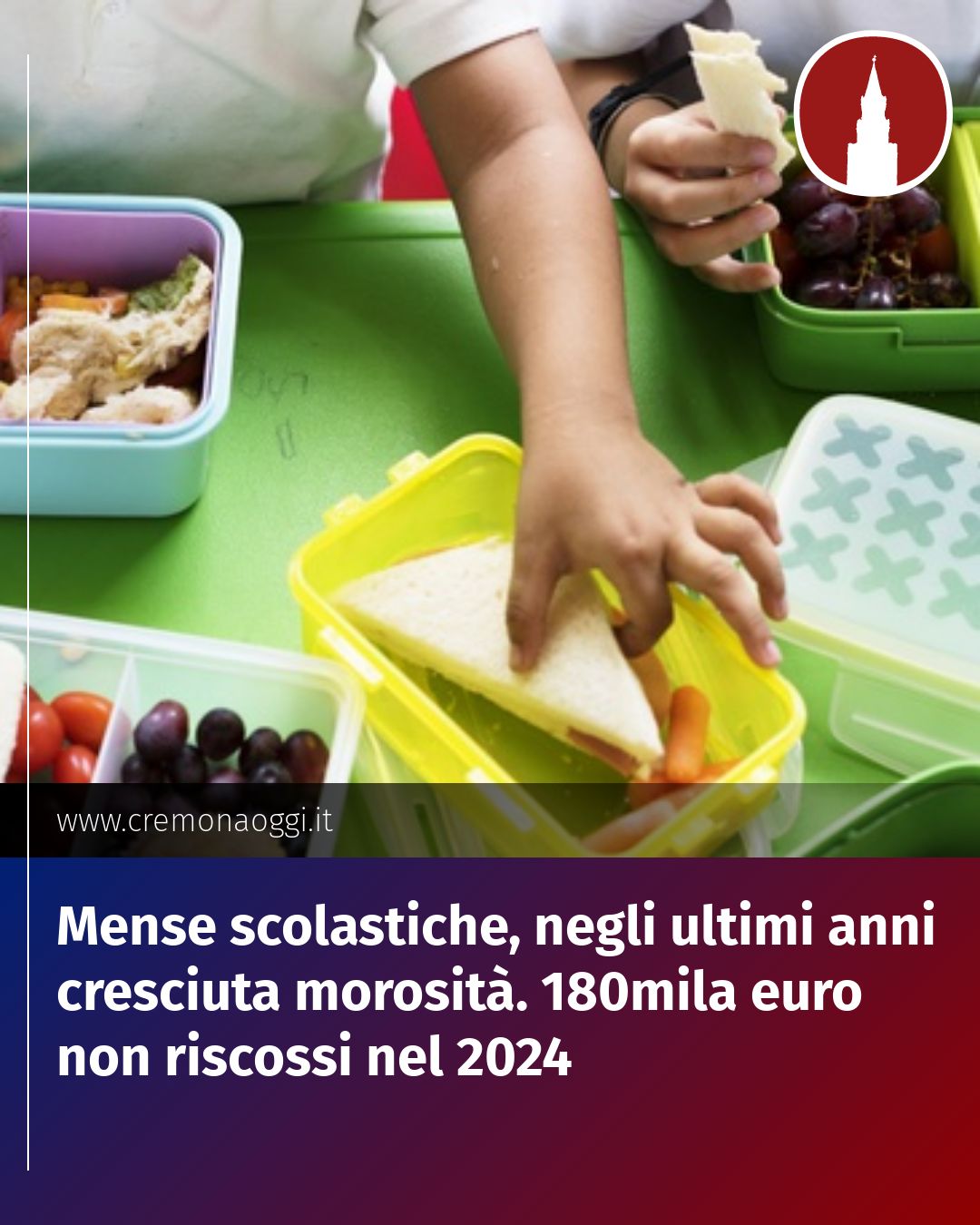 Post Instagram @Cremona_Oggi: Mense scolastiche, negli ultimi anni cresciuta morosità. 180mila euro non riscossi nel 2024...