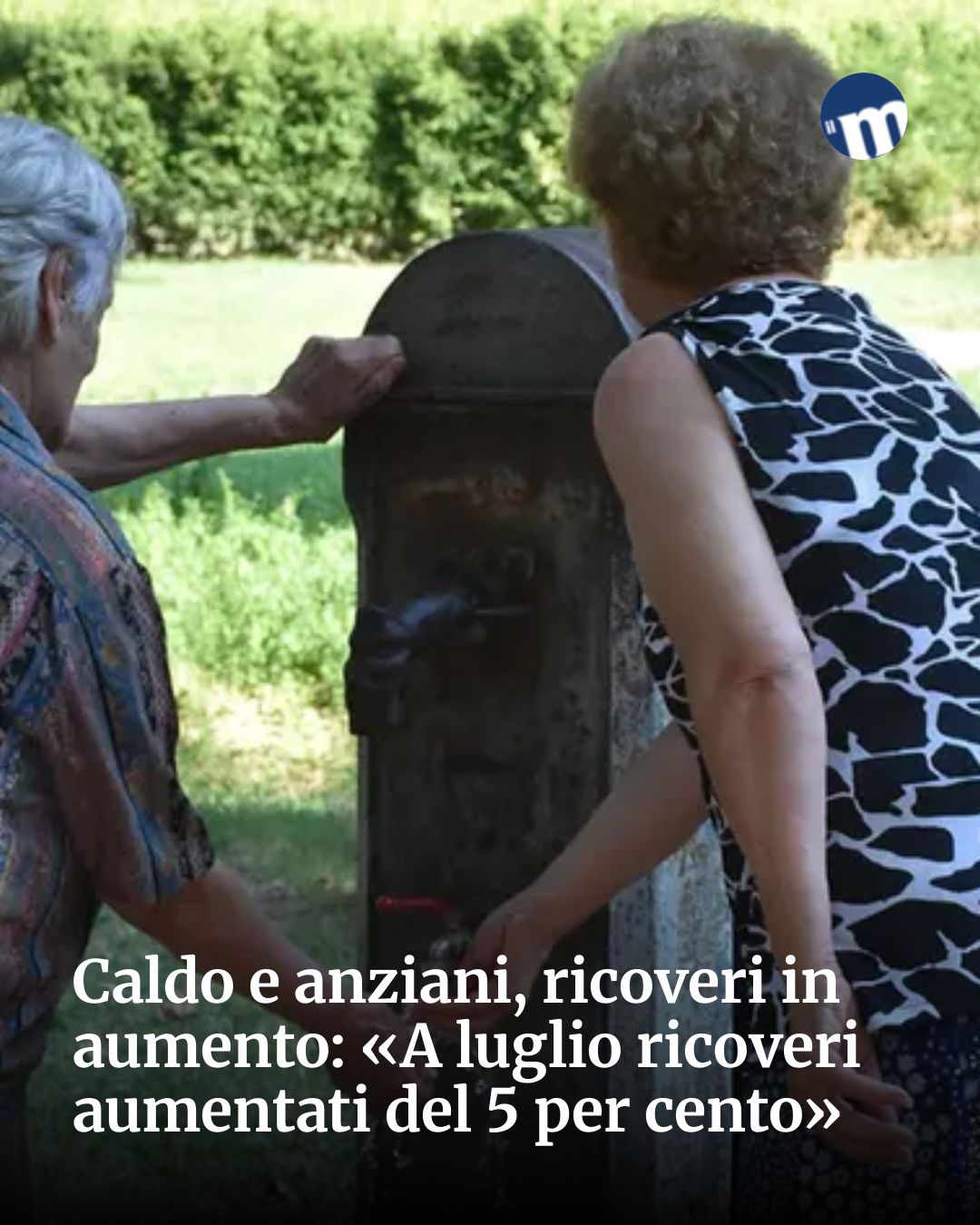 Post Instagram @socialbeat.test: Caldo e anziani, ricoveri in aumento: «A luglio ricoveri aumentati del 5 per cento»...