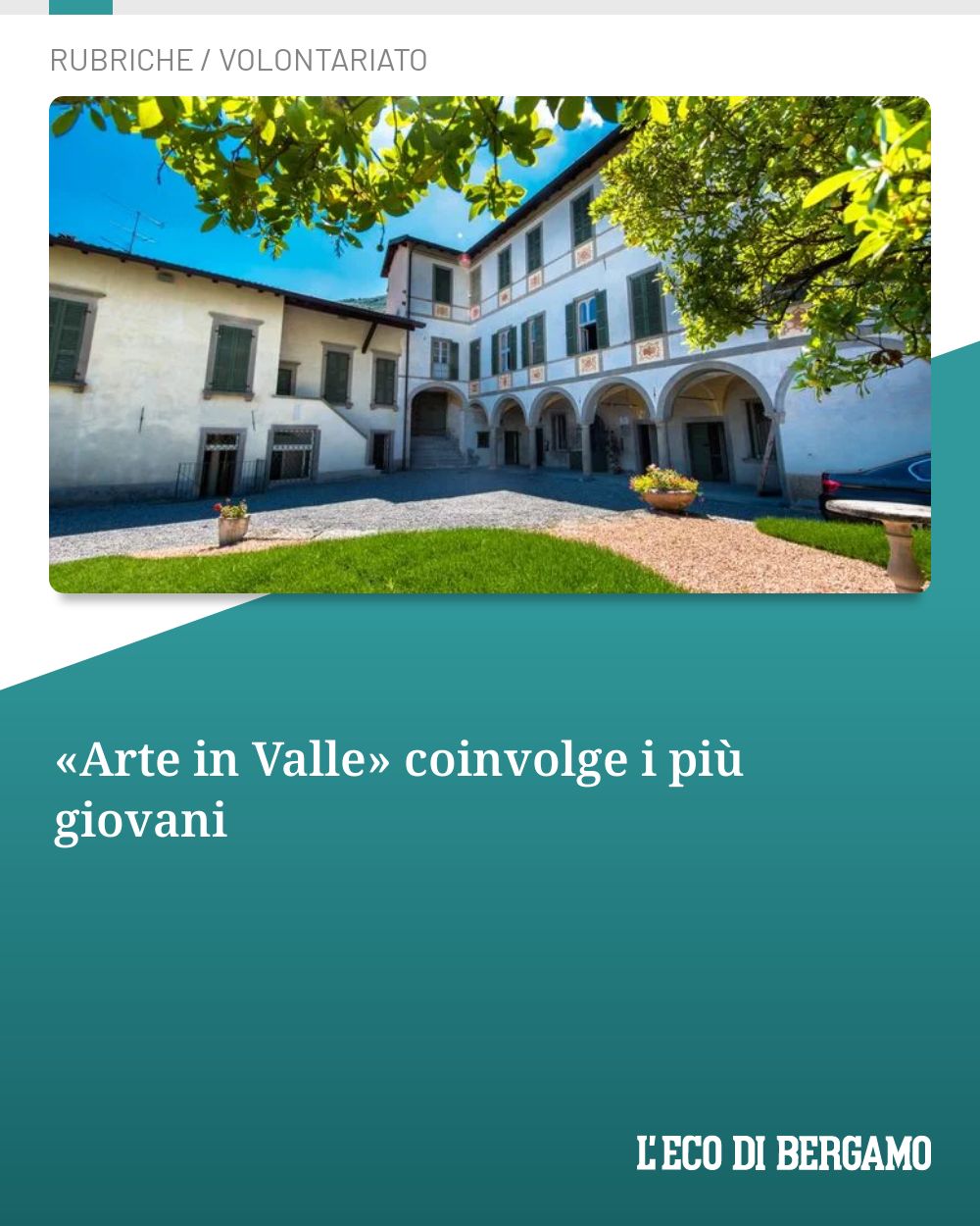 Post Instagram @ecodibergamo: «Arte in Valle» coinvolge i più giovani...