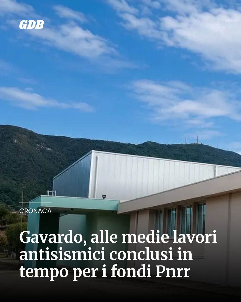 Post Instagram @giornaledibrescia: Gavardo, alle medie lavori antisismici conclusi in tempo per i fondi Pnrr...