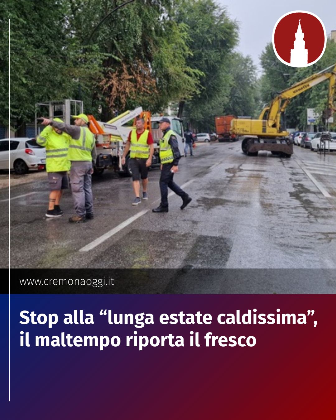 Post Instagram @Cremona_Oggi: Stop alla “lunga estate caldissima”, il maltempo riporta il fresco...
