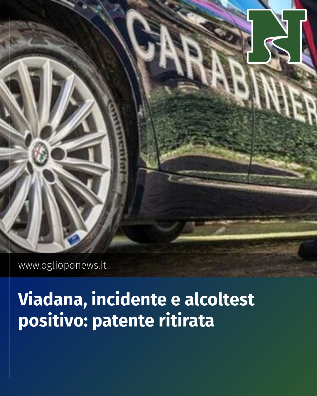 Post Instagram @redazione@oglioponews.it: Viadana, incidente e alcoltest positivo: patente ritirata...