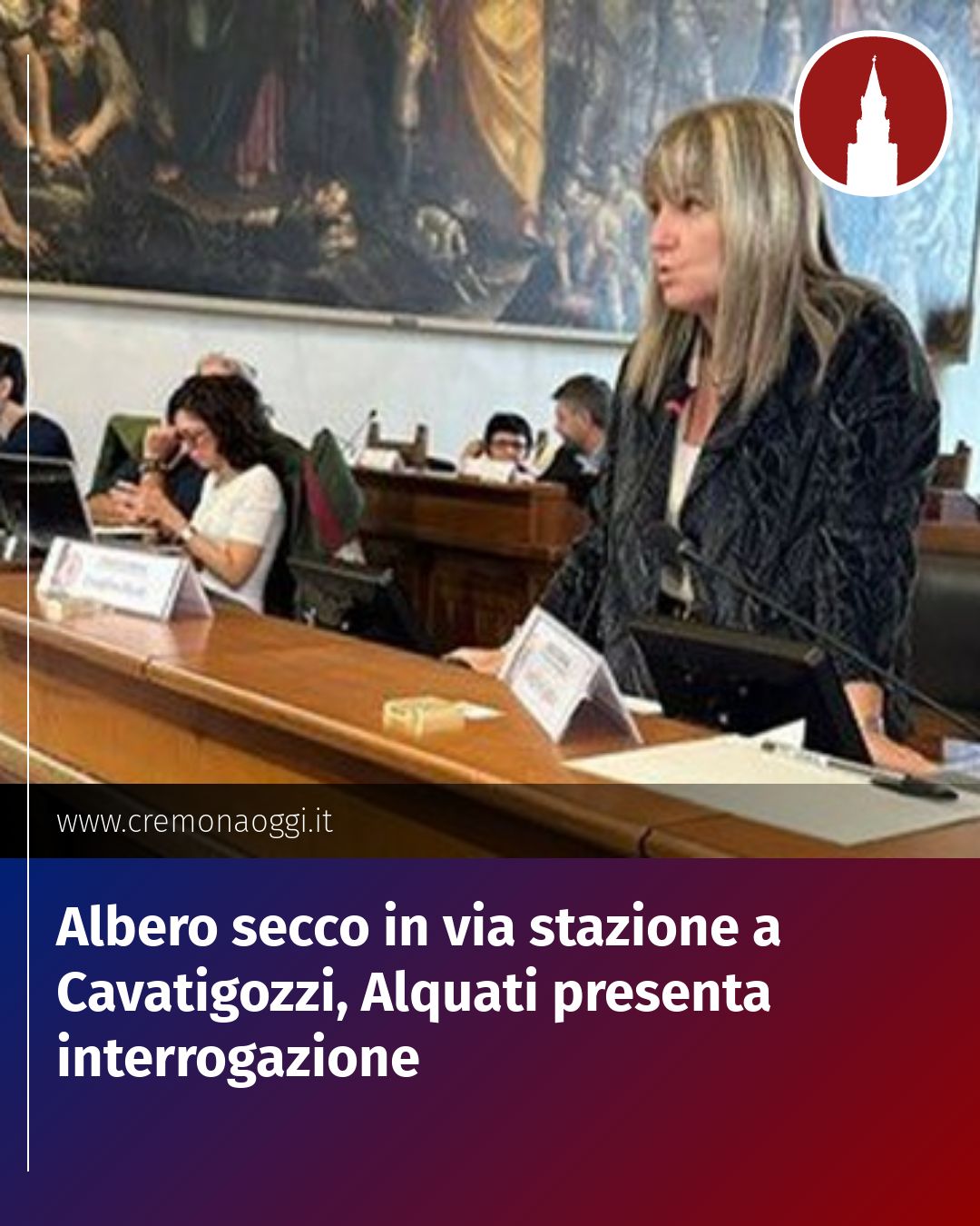Post Instagram @Cremona_Oggi: Albero secco in via stazione a Cavatigozzi, Alquati presenta interrogazione...