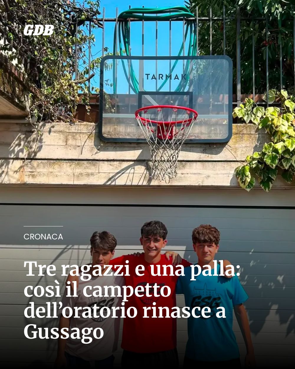 Post Instagram @giornaledibrescia: Tre ragazzi e una palla: così il campetto dell’oratorio rinasce a Gussago...