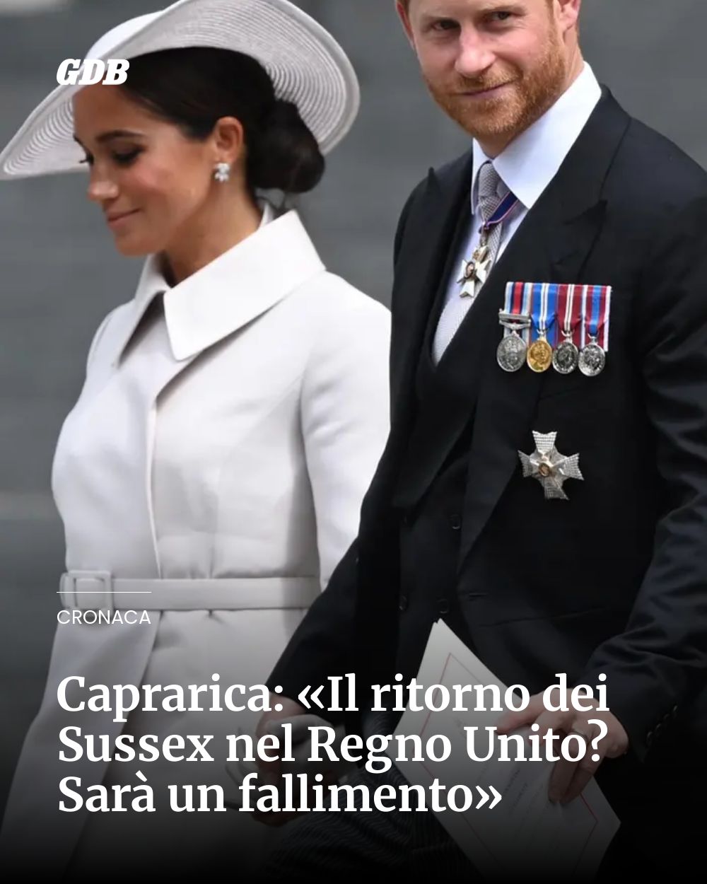 Post Instagram @giornaledibrescia: Caprarica: «Il ritorno dei Sussex nel Regno Unito? Sarà un fallimento»...