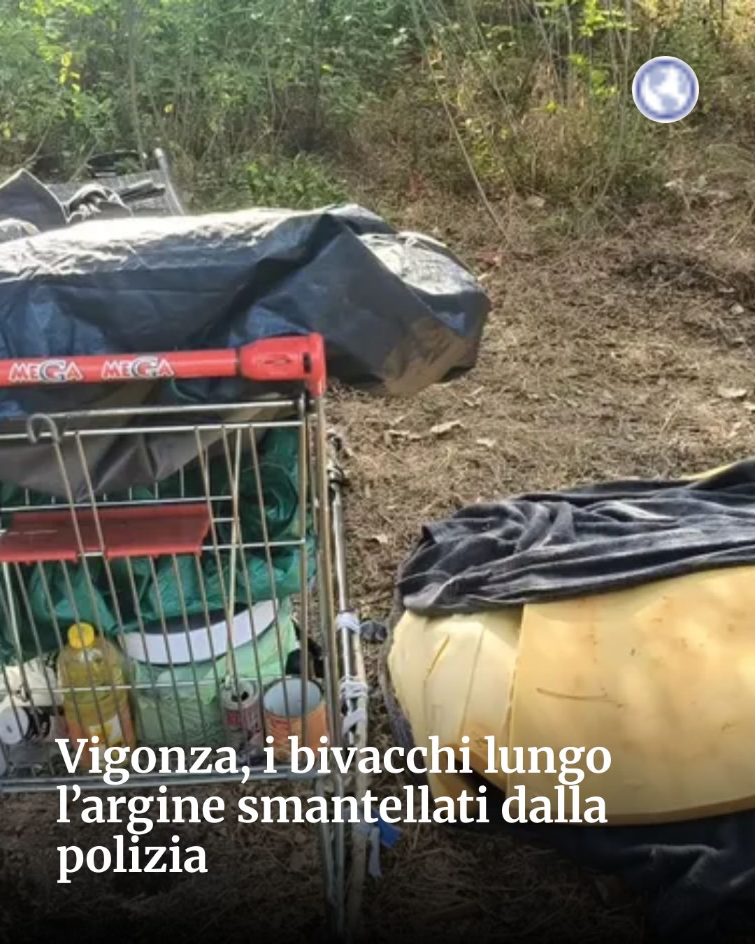 Post Instagram @socialbeat.test: Vigonza, i bivacchi lungo l’argine smantellati dalla polizia...