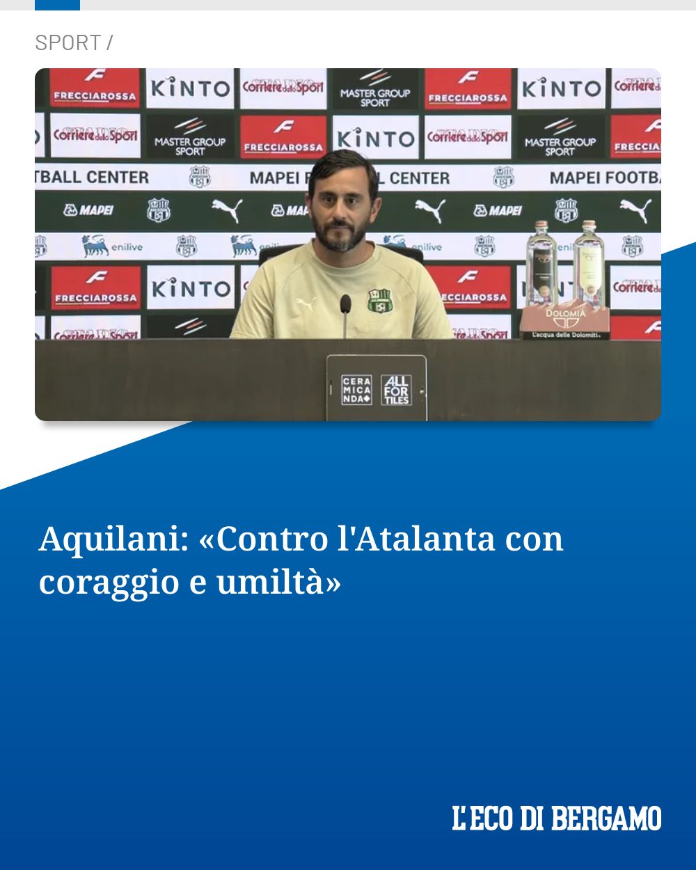 Post Instagram @ecodibergamo: Aquilani: «Contro l'Atalanta con coraggio e umiltà»...