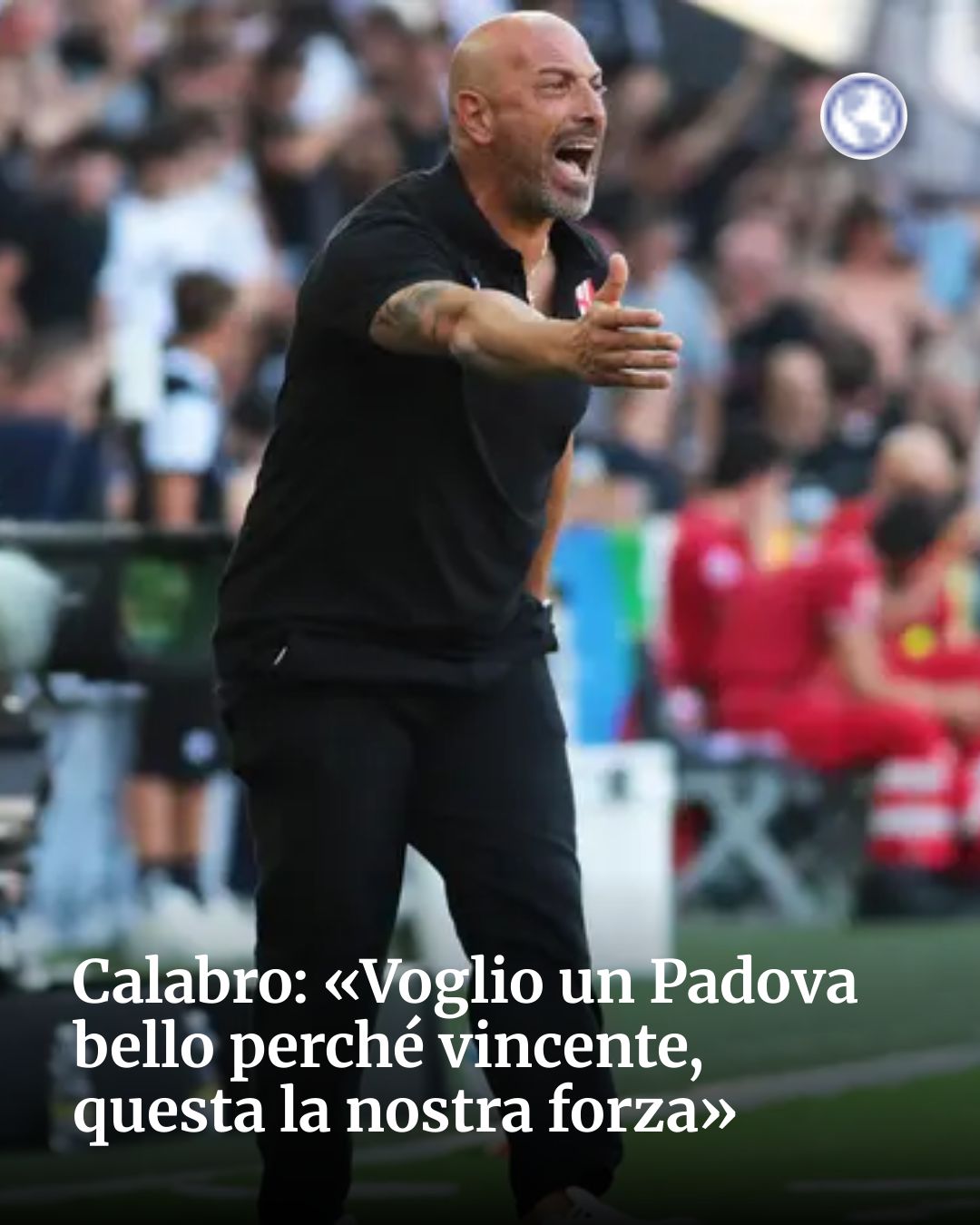 Post Instagram @socialbeat.test: Calabro: «Voglio un Padova bello perché vincente, questa la nostra forza»...
