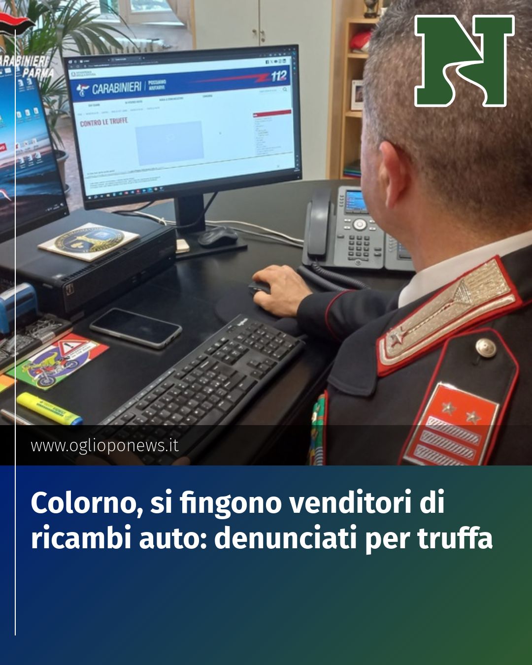 Post Instagram @redazione@oglioponews.it: Colorno, si fingono venditori di ricambi auto: denunciati per truffa...