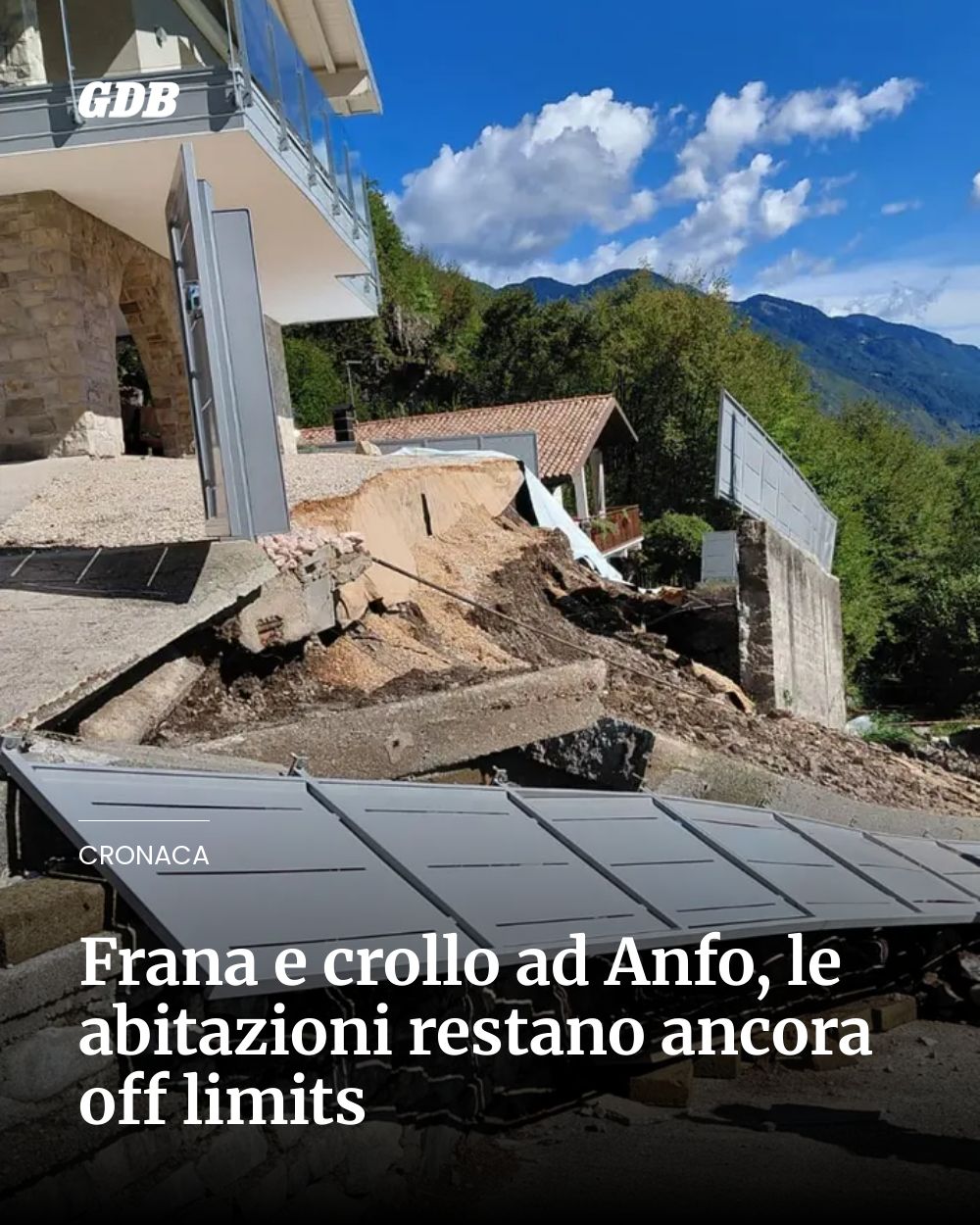 Post Instagram @giornaledibrescia: Frana e crollo ad Anfo, le abitazioni restano ancora off limits...