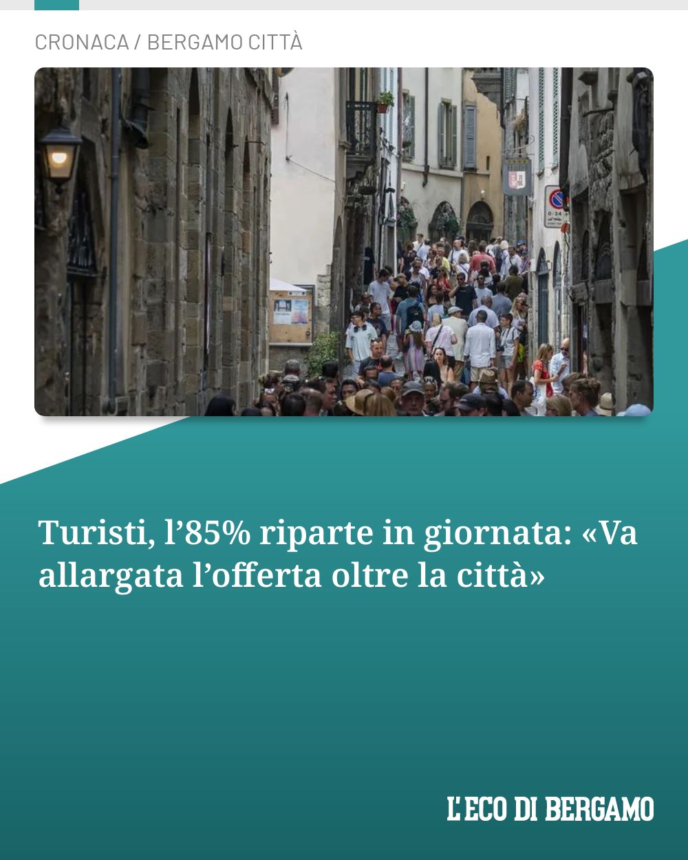 Post Instagram @ecodibergamo: Turisti, l’85% riparte in giornata: «Va allargata l’offerta oltre la città»...