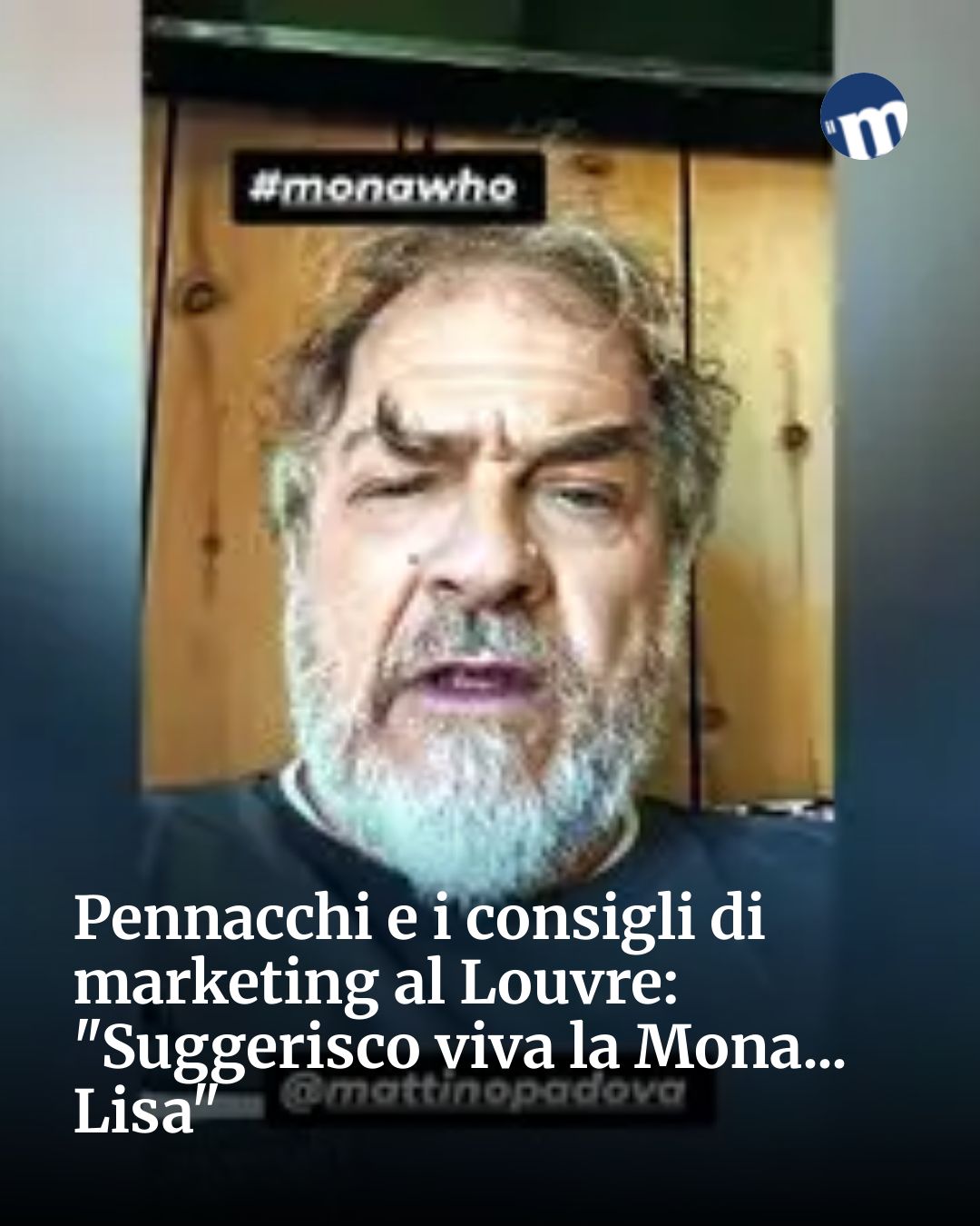 Post Instagram @socialbeat.test: Pennacchi e i consigli di marketing al Louvre: "Suggerisco viva la Mona... Lisa"...