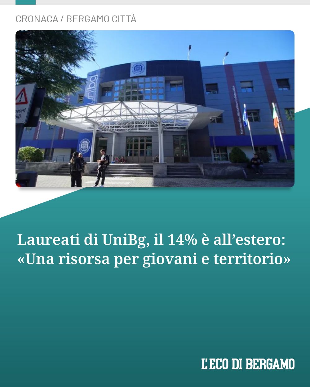 Post Instagram @ecodibergamo: Laureati di UniBg, il 14% è all’estero: «Una risorsa per giovani e territorio»...