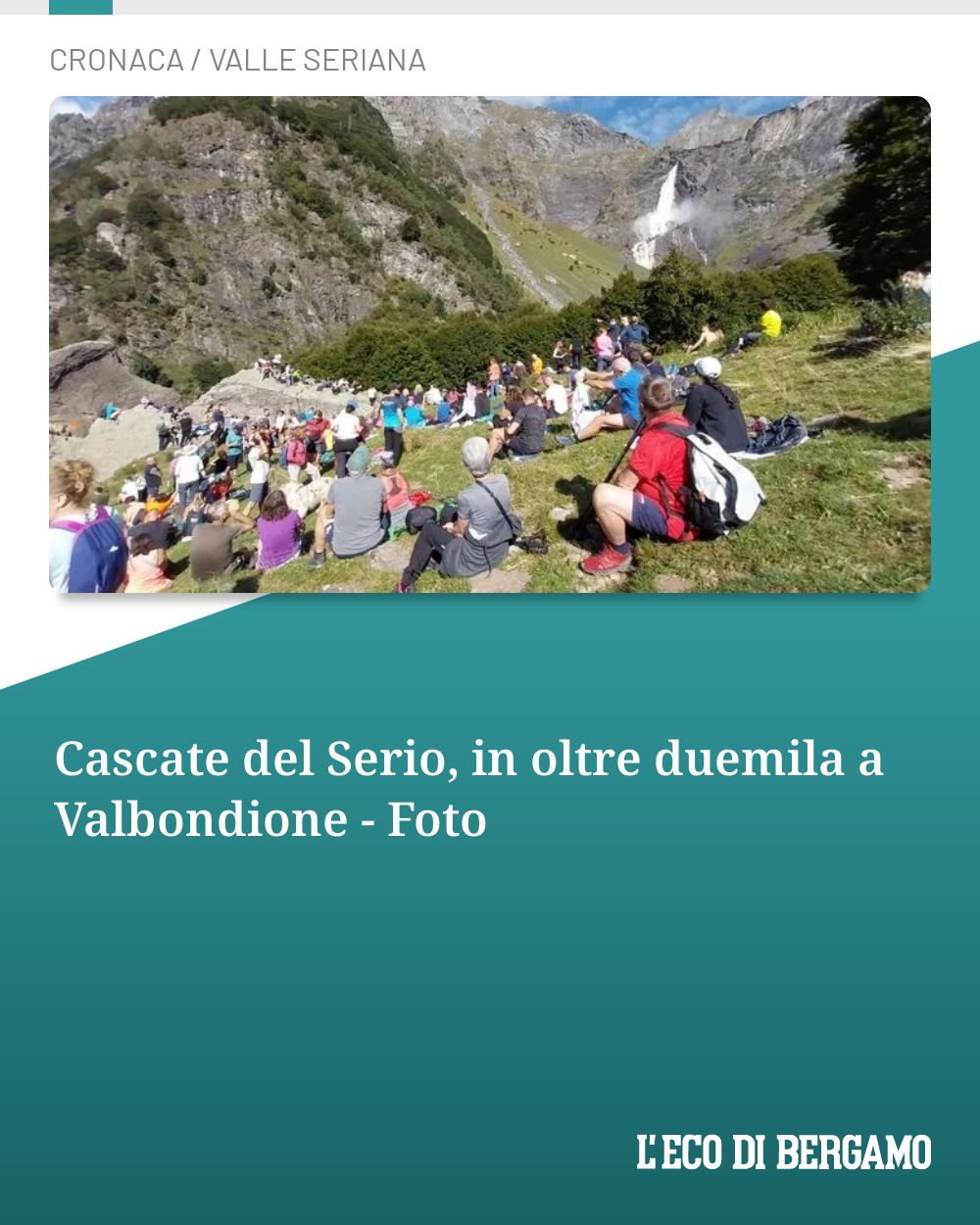 Post Instagram @ecodibergamo: Cascate del Serio, in oltre duemila a Valbondione - Foto...