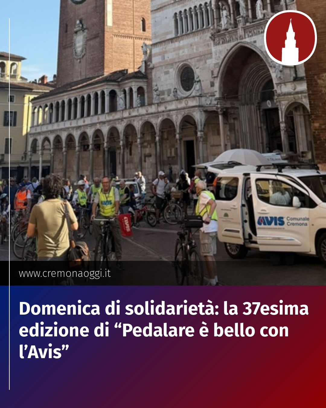 Post Instagram @Cremona_Oggi: Domenica di solidarietà: la 37esima edizione di “Pedalare è bello con l’Avis”...