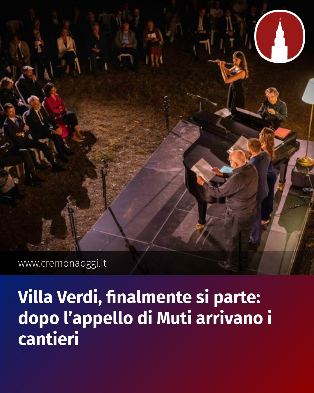 Post Instagram @Cremona_Oggi: Villa Verdi, finalmente si parte: dopo l’appello di Muti arrivano i cantieri...