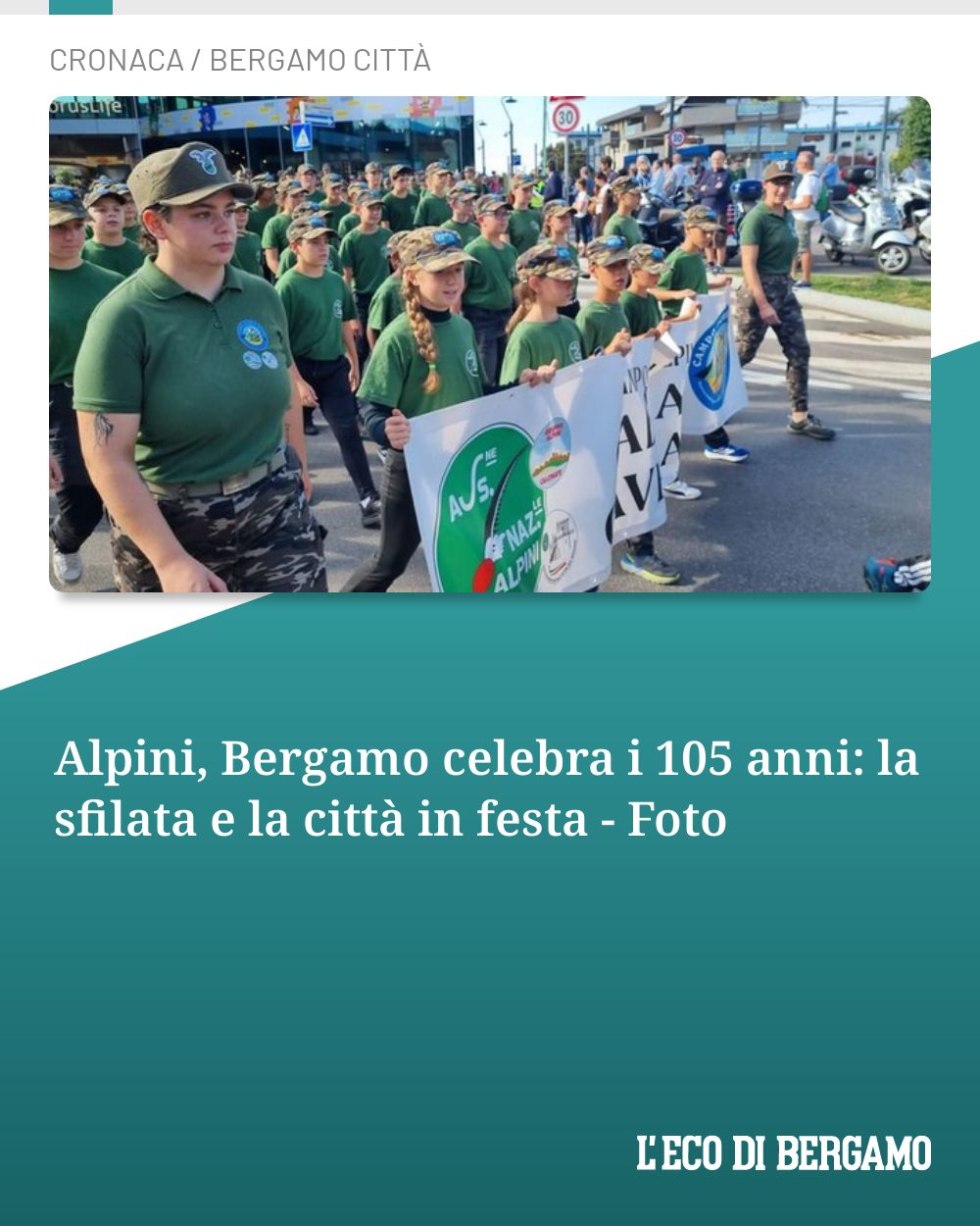 Post Instagram @ecodibergamo: Alpini, Bergamo celebra i 105 anni: la sfilata e la città in festa - Foto...