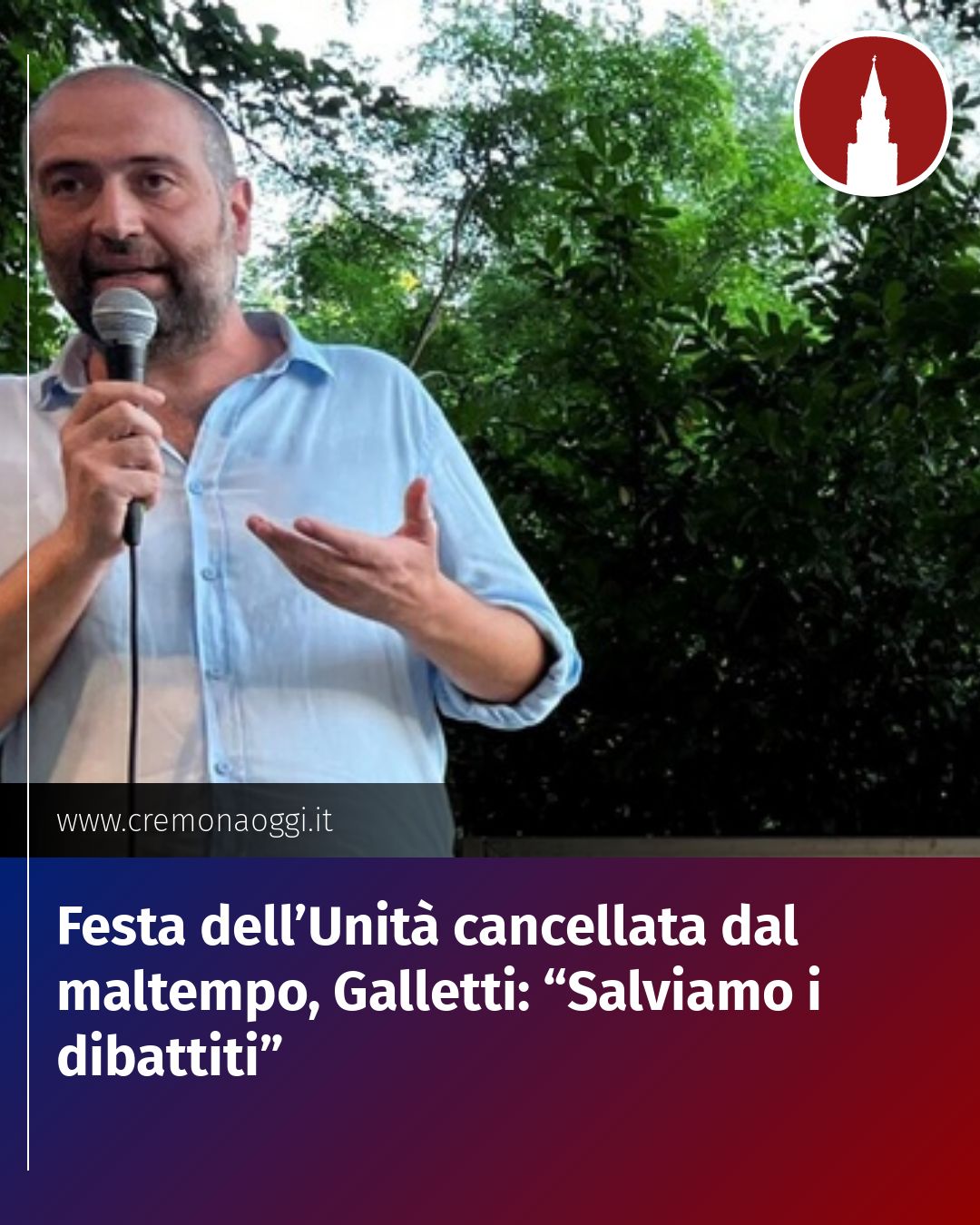 Post Instagram @Cremona_Oggi: Festa dell’Unità cancellata dal maltempo, Galletti: “Salviamo i dibattiti”...