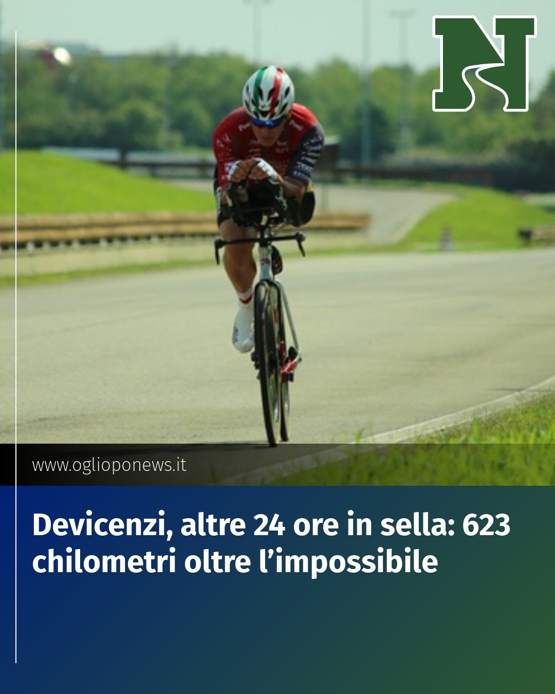 Post Instagram @redazione@oglioponews.it: Devicenzi, altre 24 ore in sella: 623 chilometri oltre l’impossibile...