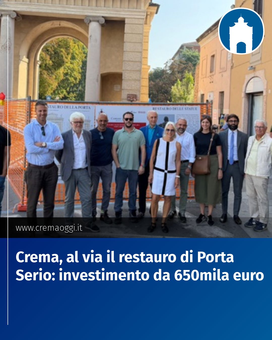 Post Instagram @redazione@cremaoggi.it: Crema, al via il restauro di Porta Serio: investimento da 650mila euro...