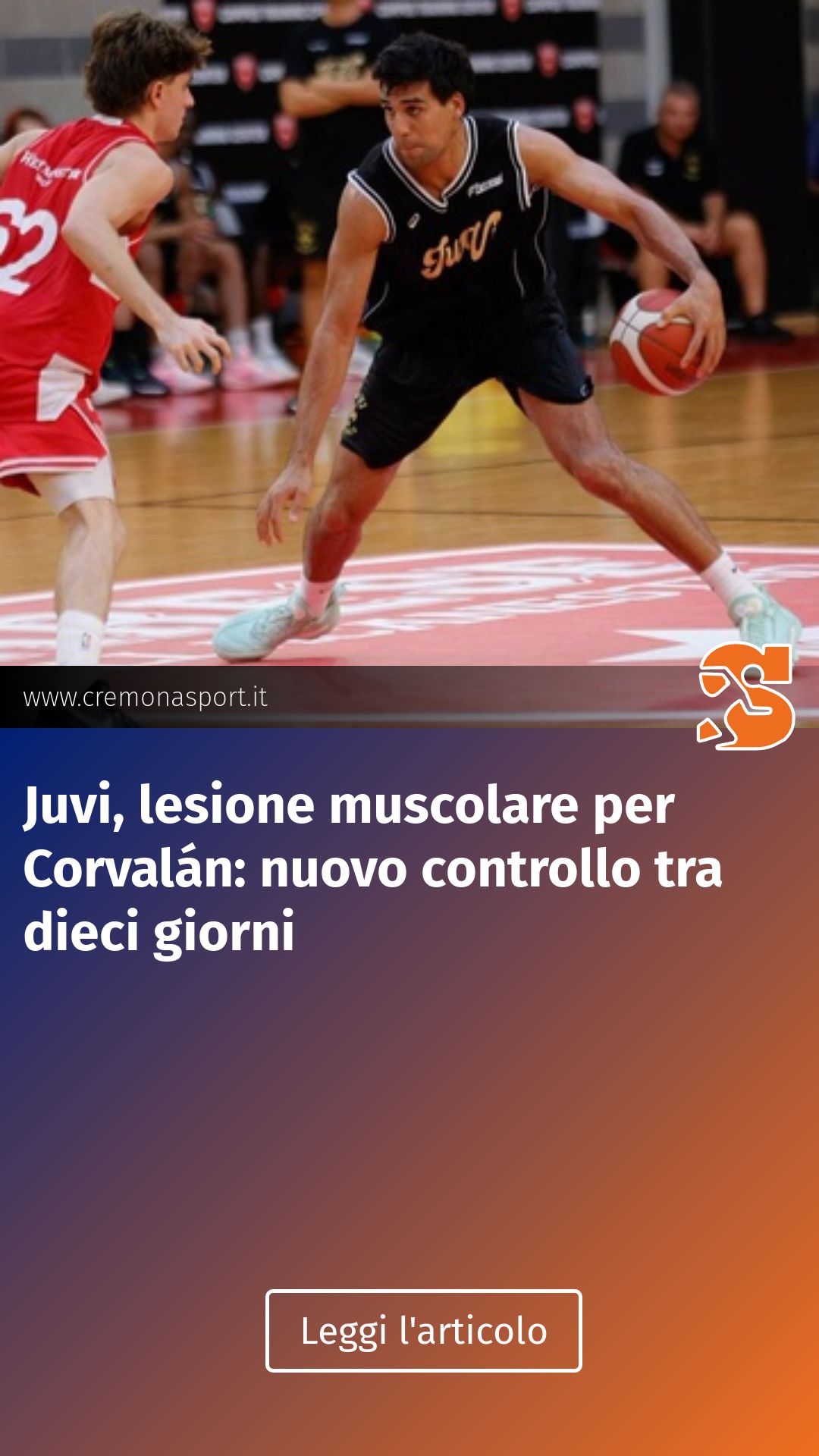 Juvi, lesione muscolare per Corvalán: nuovo controllo tra dieci giorni...