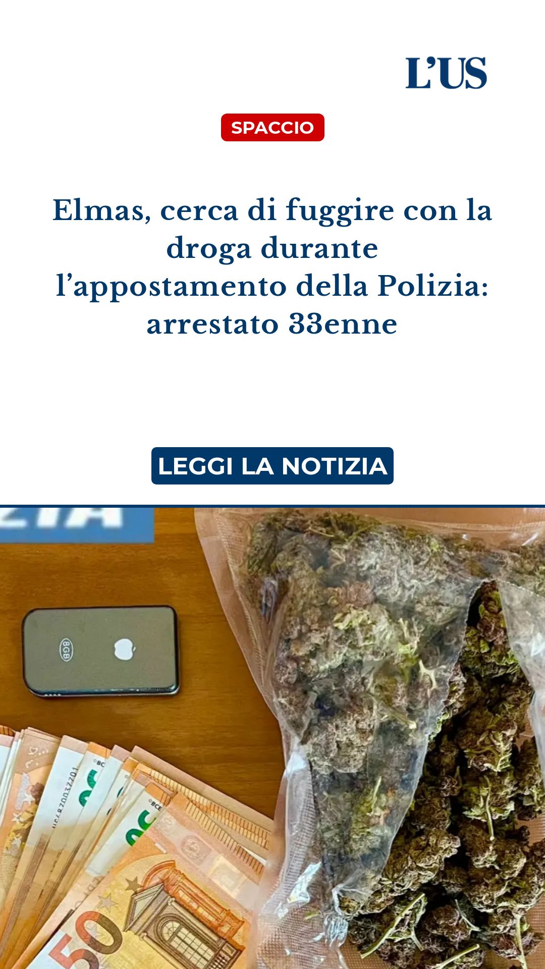 Elmas, cerca di fuggire con la droga durante l’appostamento della Polizia: arrestato 33enne...