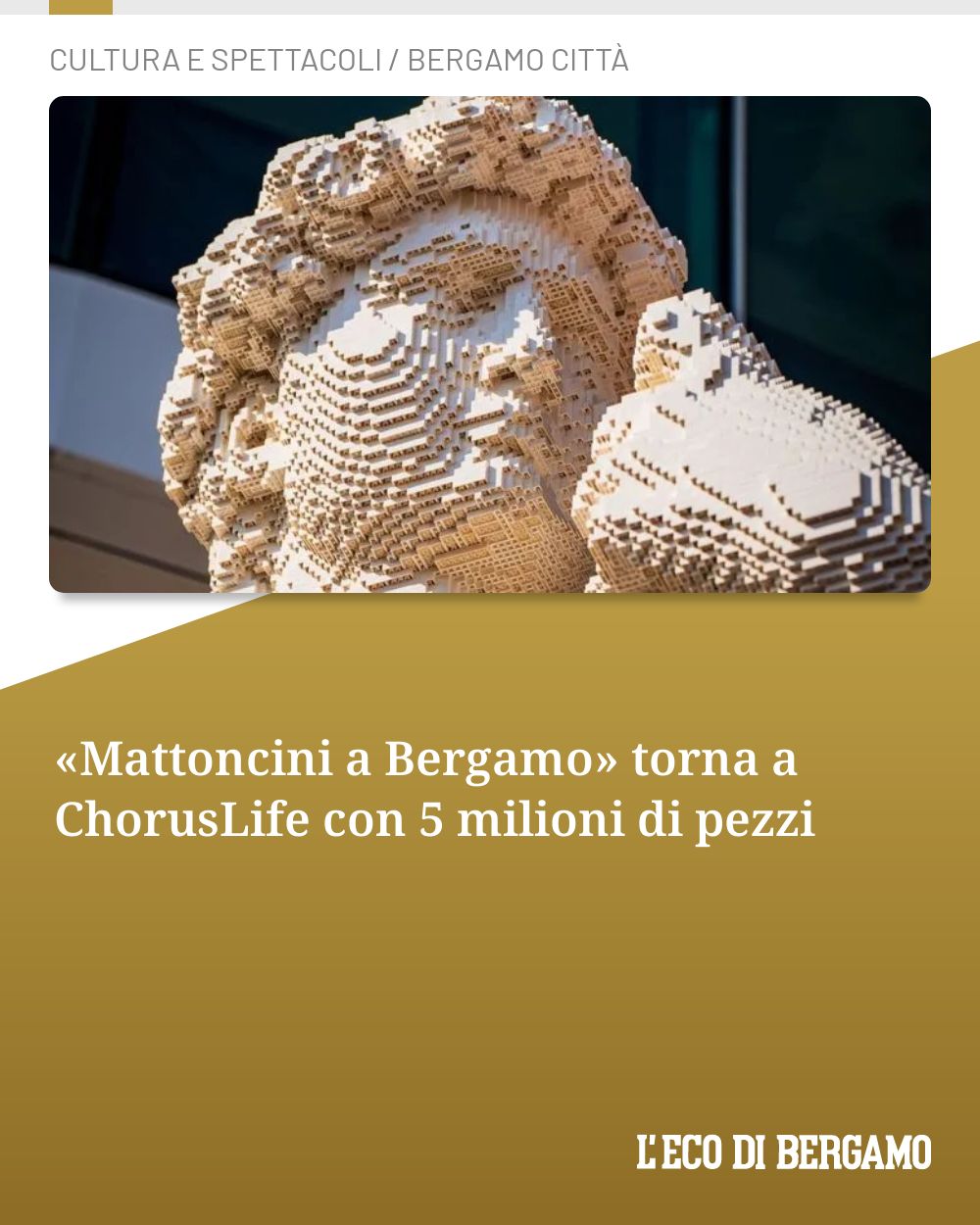 Post Instagram @ecodibergamo: «Mattoncini a Bergamo» torna a ChorusLife con 5 milioni di pezzi...