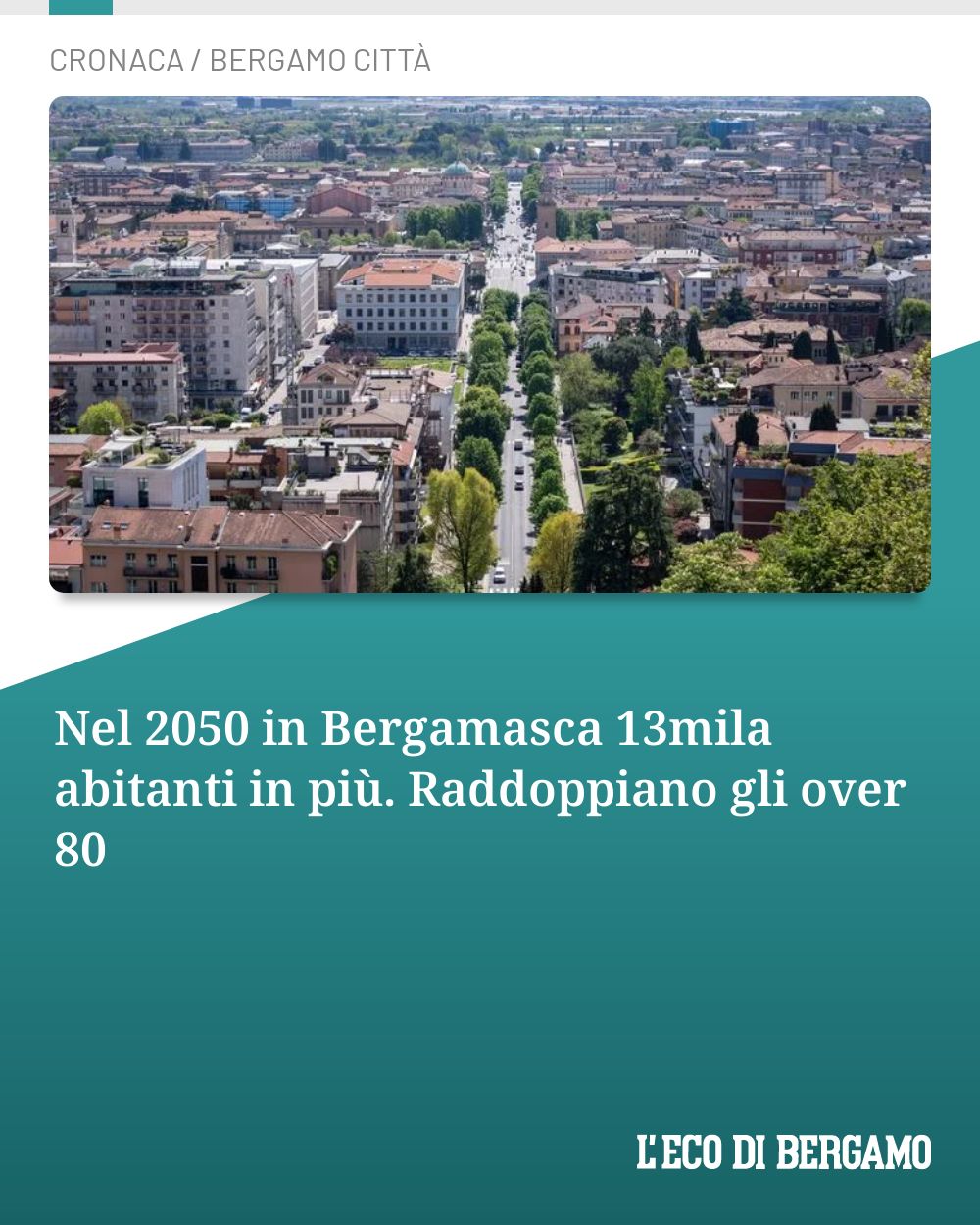 Post Instagram @ecodibergamo: Nel 2050 in Bergamasca 13mila abitanti in più. Raddoppiano gli over 80...