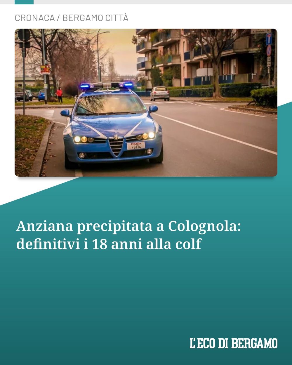 Post Instagram @ecodibergamo: Anziana precipitata a Colognola: definitivi i 18 anni alla colf...
