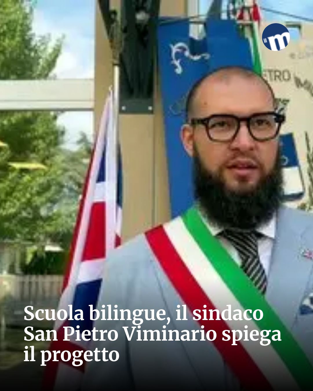 Post Instagram @socialbeat.test: Scuola bilingue, il sindaco San Pietro Viminario spiega il progetto...