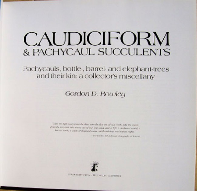 Caudiciform and Pachycaul Succulents 洋書 Caudiciform and Pachycaul Succulents: Pachycauls, Bottle